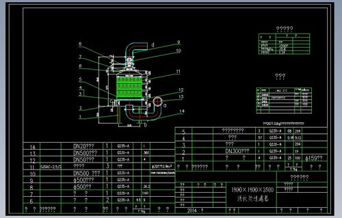 活性炭過濾器結(jié)構(gòu)圖1800 1800 3500下載 119.21 kb,zip格式 機械課程設(shè)計